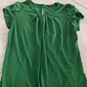 Bright Green polyester dress shirt. Wrinkle and abrasion resistant.